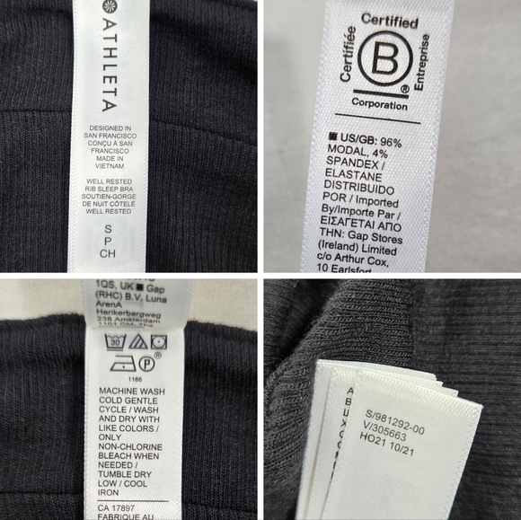 Athleta Well Rested Rib Sleep Black Bra - Picture 15 of 15